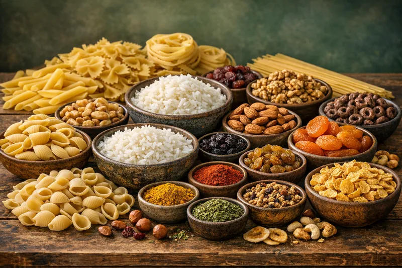 Pastas, arroz, especias y cereales